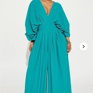 Fashion Nova Teal jumpsuit 3x NWT